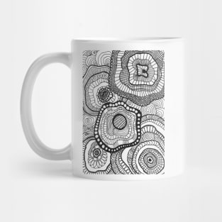 Doodle Flowers black and white Mug